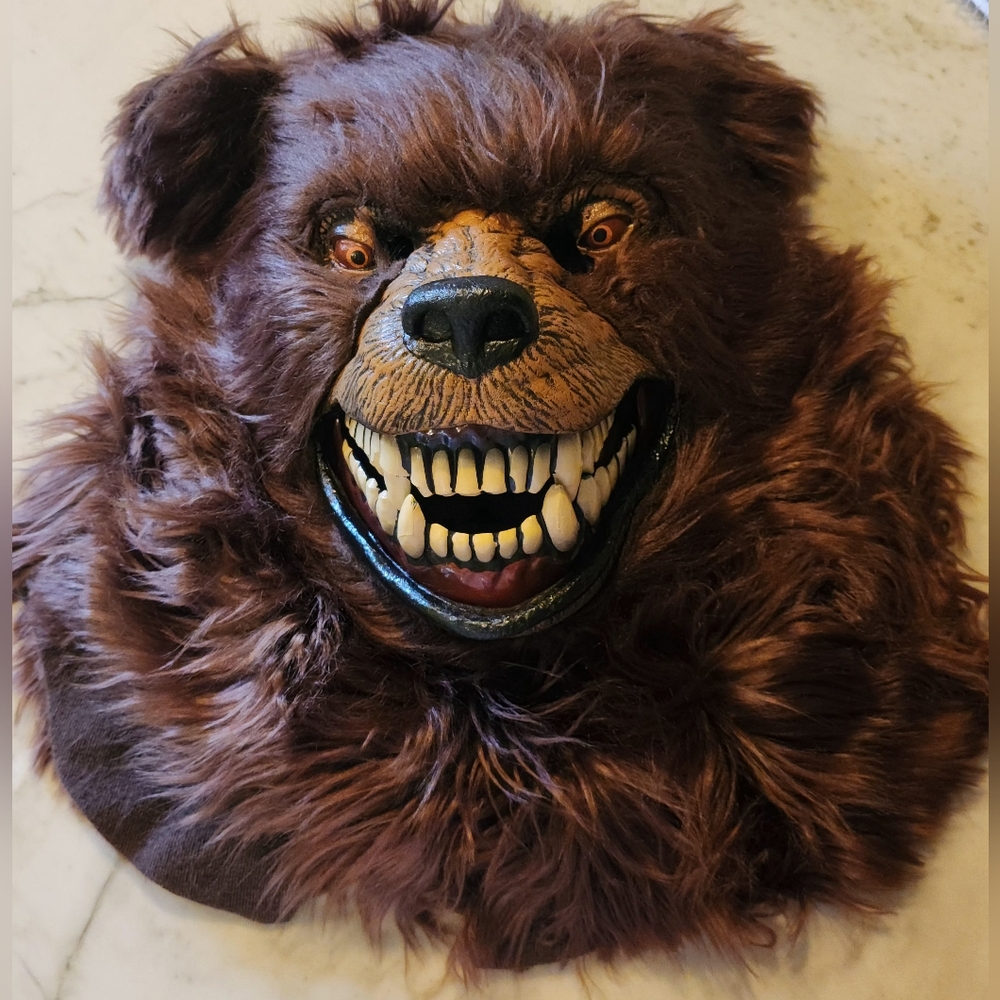 Furry Bear Mask with Fierce Expression